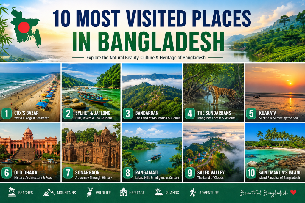 10 Most Visited Tourist Places in Bangladesh