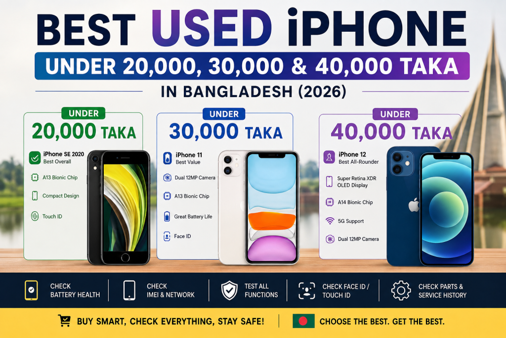 Best used iPhone under 20000 30000 and 40000 Taka in Bangladesh 2026