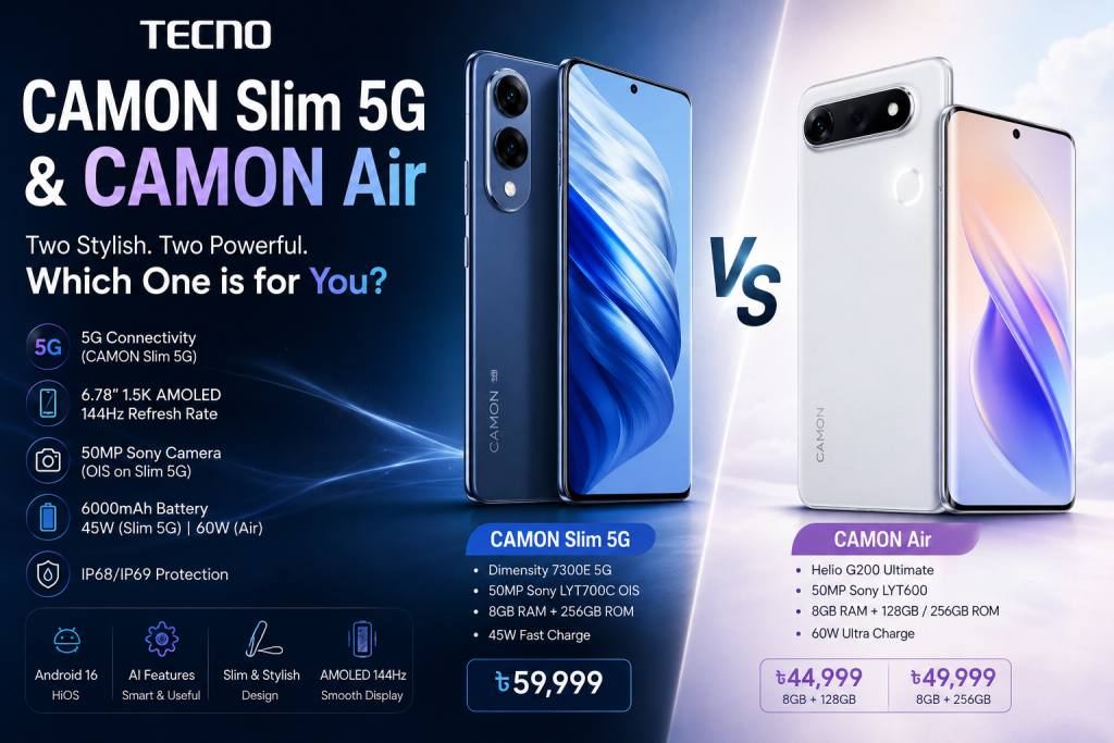 TECNO CAMON Slim 5G and CAMON Air