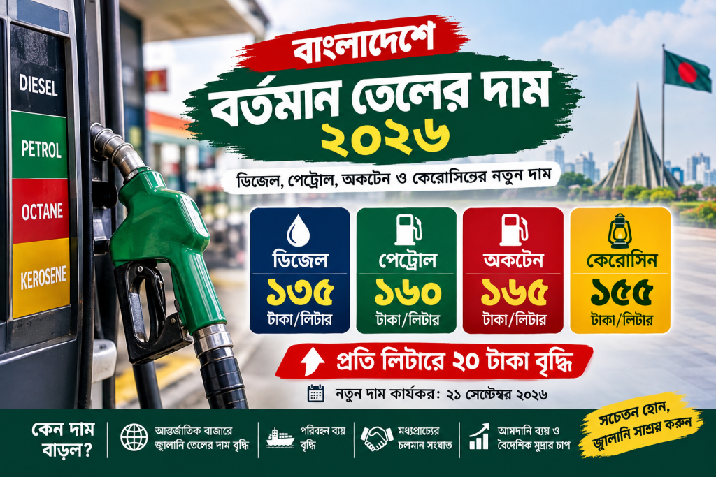 বাংলাদেশের বর্তমান তেলের দাম ২০২৬