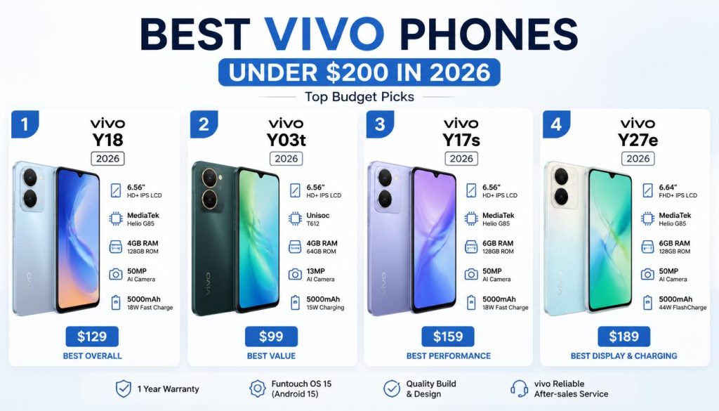 Best Vivo Phones Under $200 in 2026: Top Budget Picks